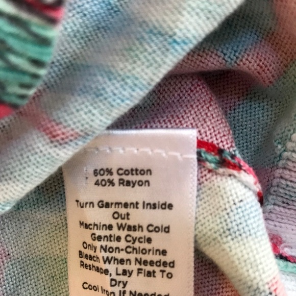 NWT! Talbots medium pink multi bird print cardigan - Picture 6 of 8